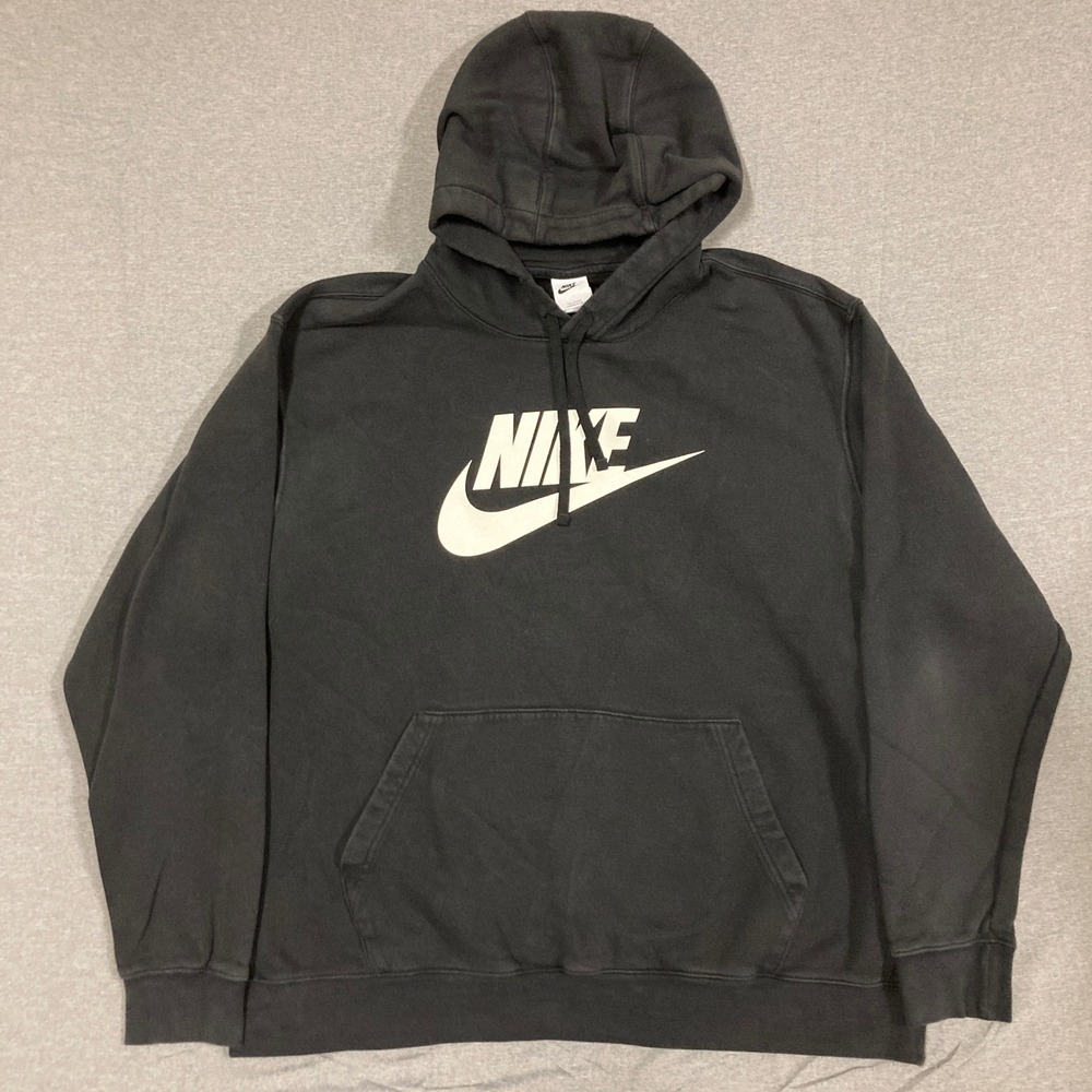 Nike Mens XXL Tall Sportswear Club Fleece Hoodie Black Futura Logo Pullover